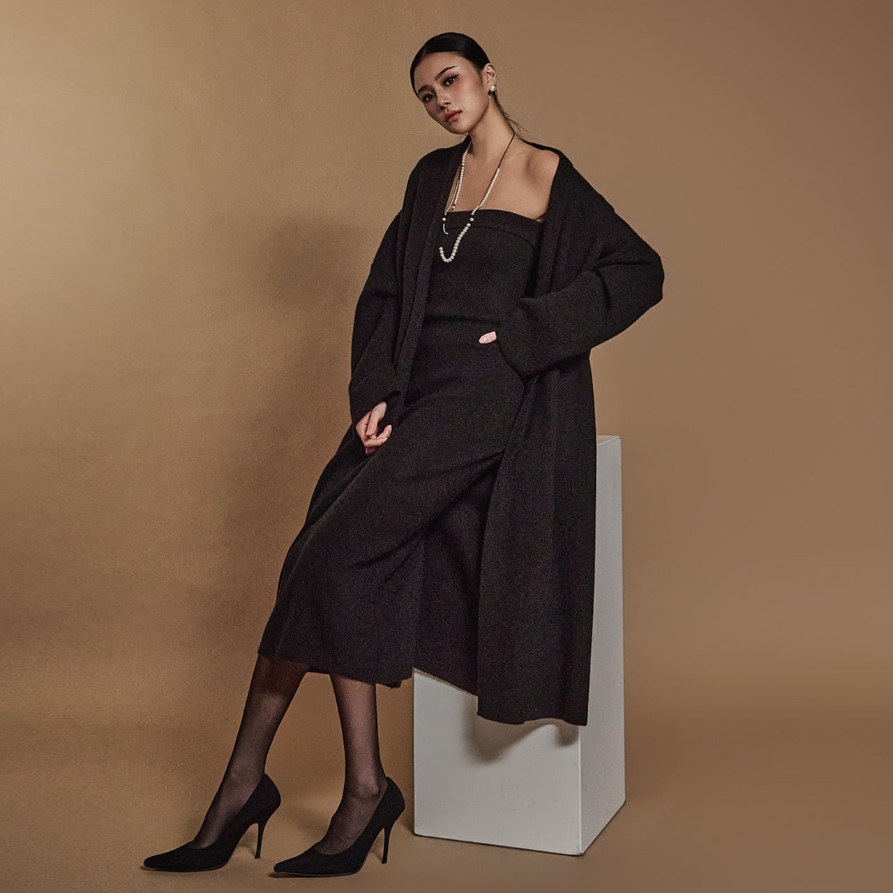 D5110 针织开衫两件套