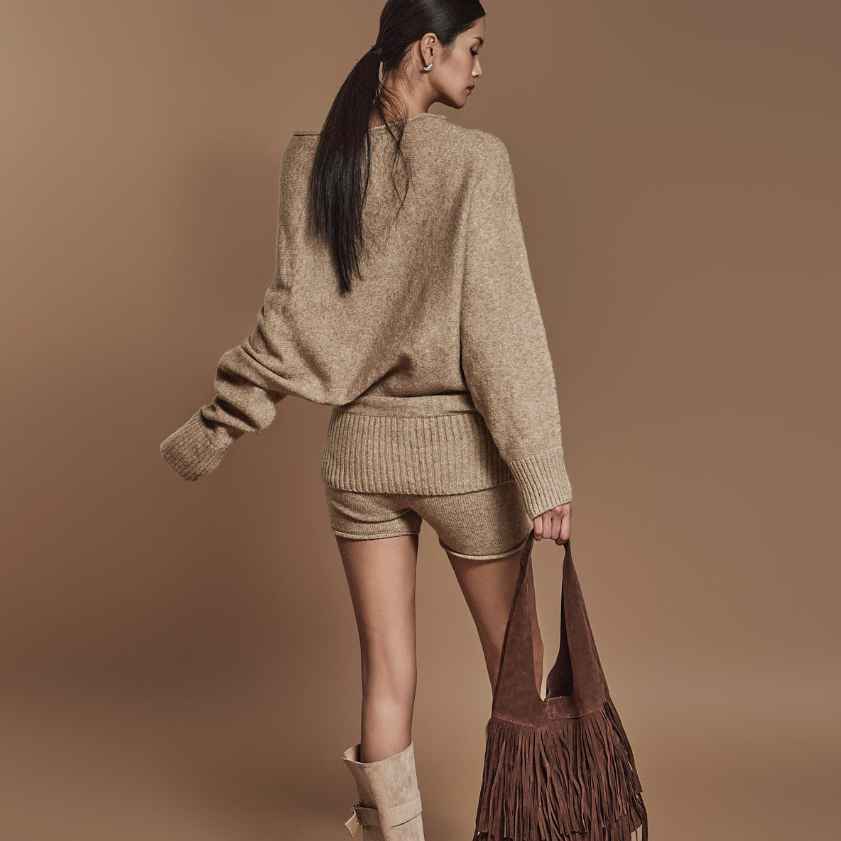 D5115 ワンショルダーニットツーピース