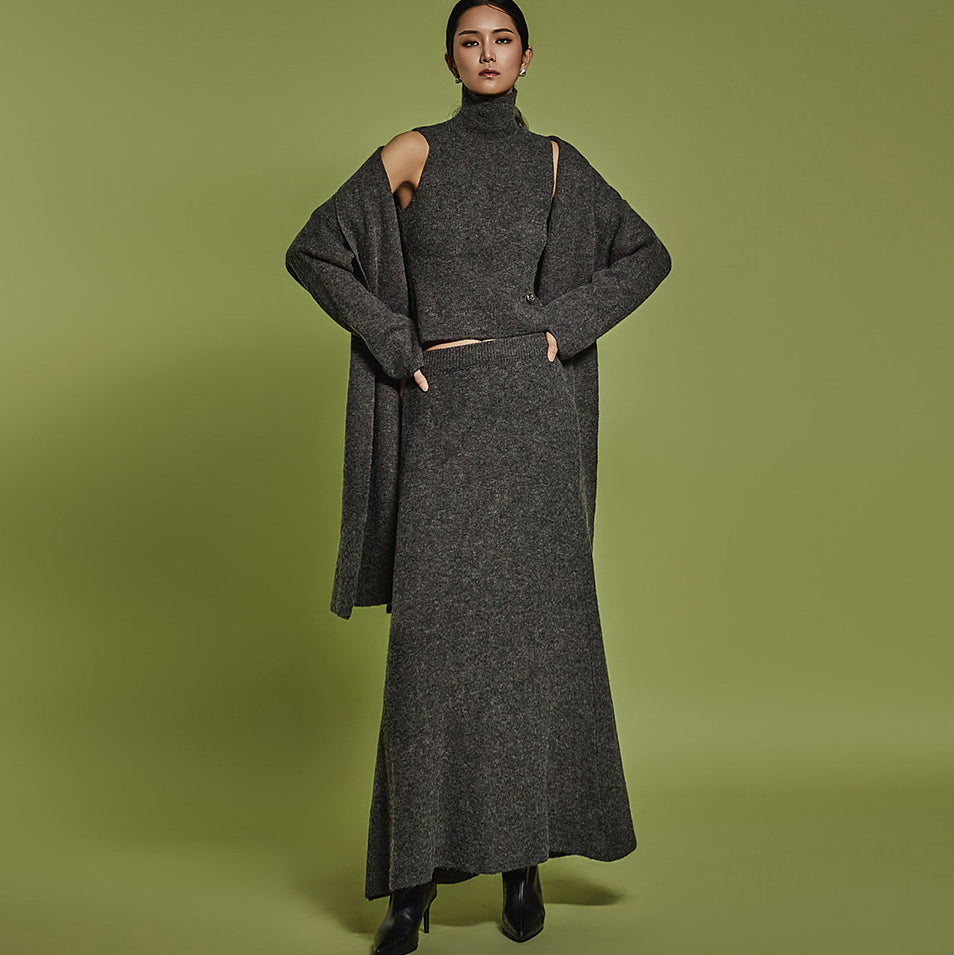 D5129 ニットカーディガン 3点セット