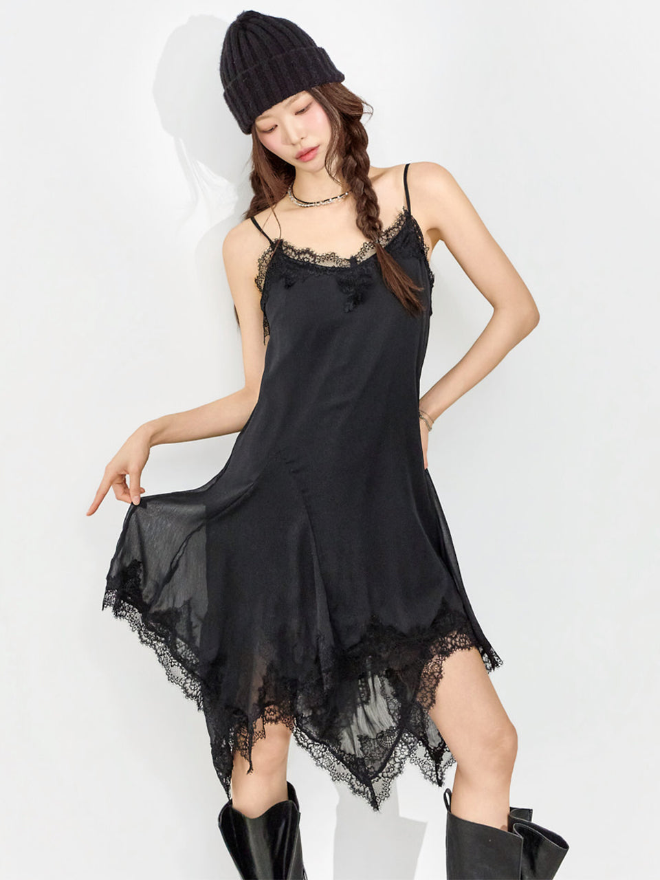 D5451 Lace Slip Dress