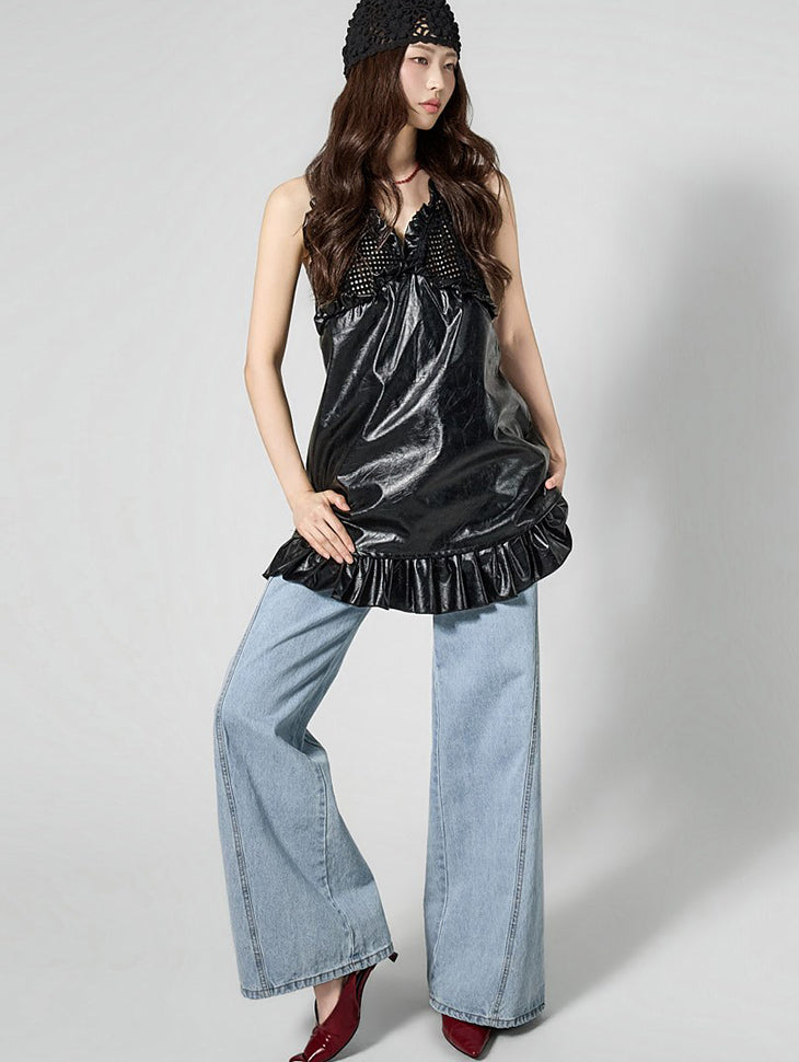 D5473 パンチングレザー ドレス