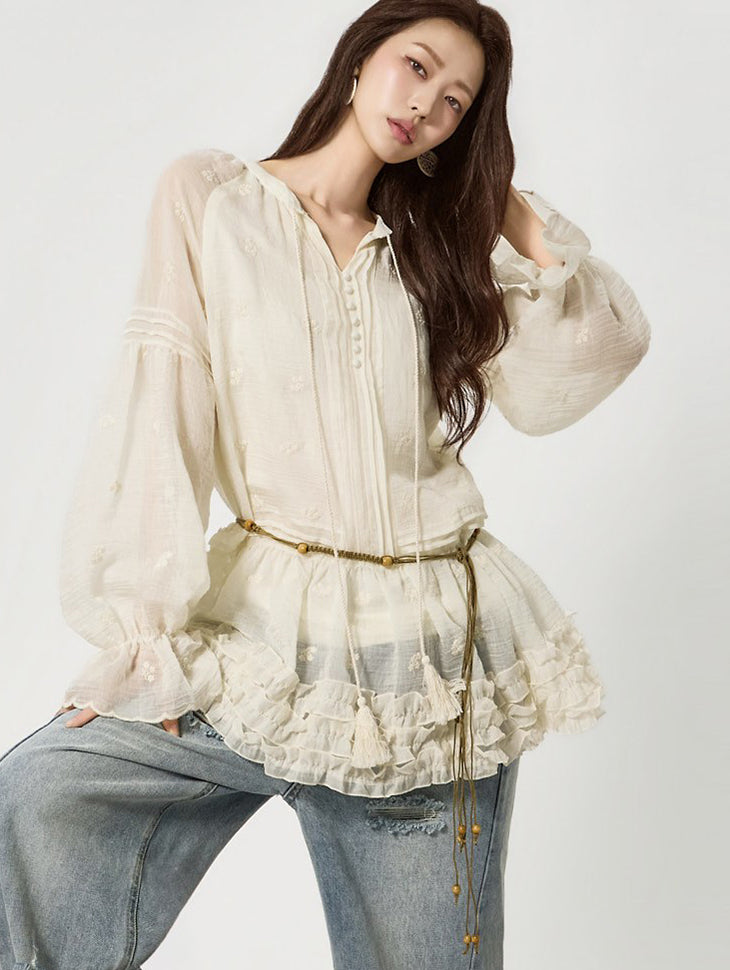 D5486 亚麻连衣裙带腰带