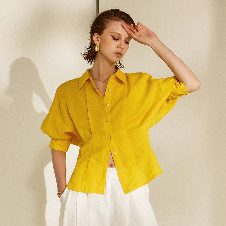 S384 リネンカラーシャツ