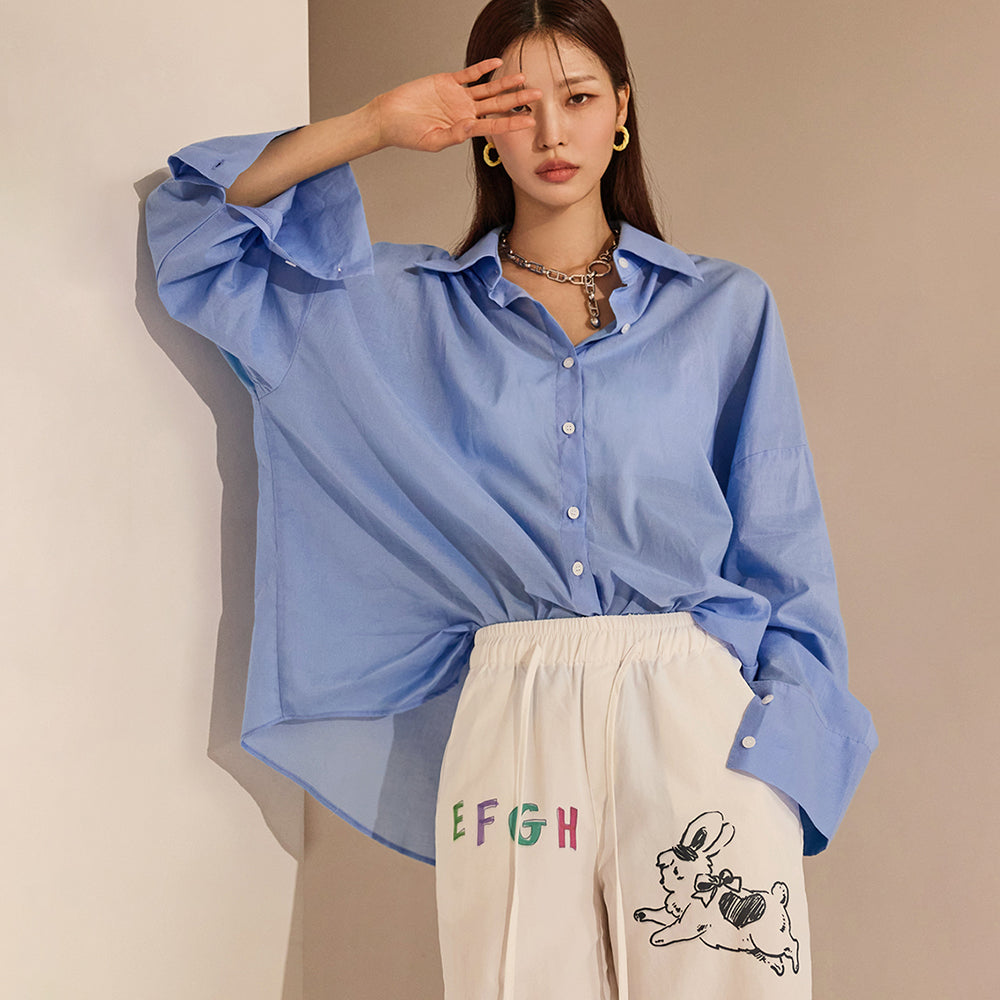 S551 Back Slit Strap Shirt