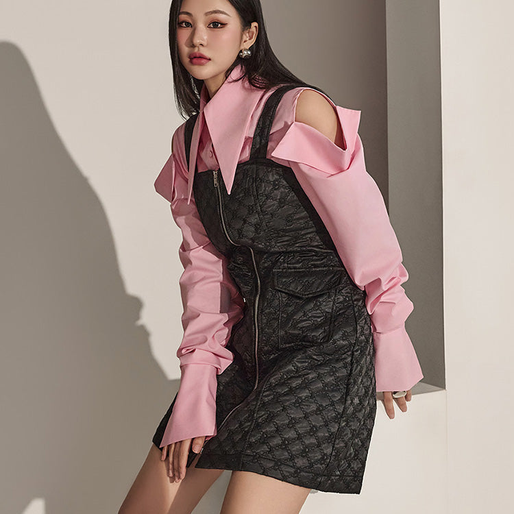 S9026 ショルダースリットピンタックシャツ