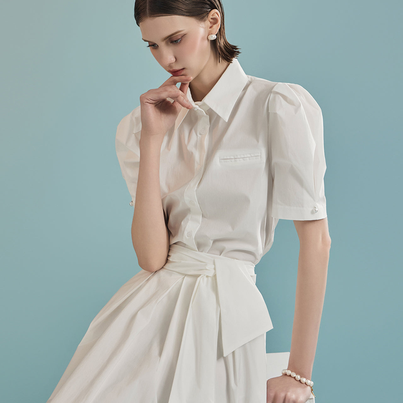 S621 灯笼袖衬衫