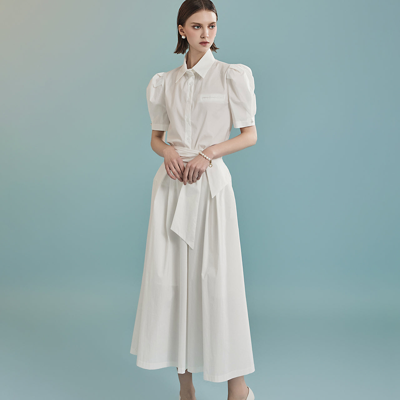 TP1828 衬衫和裙子套装