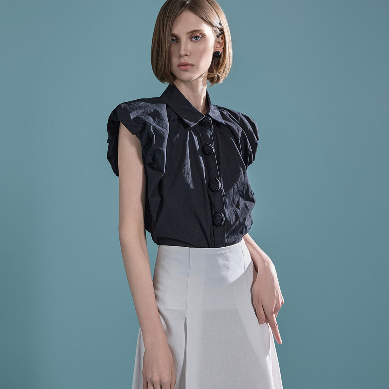 S641 ローズボタンシャツ