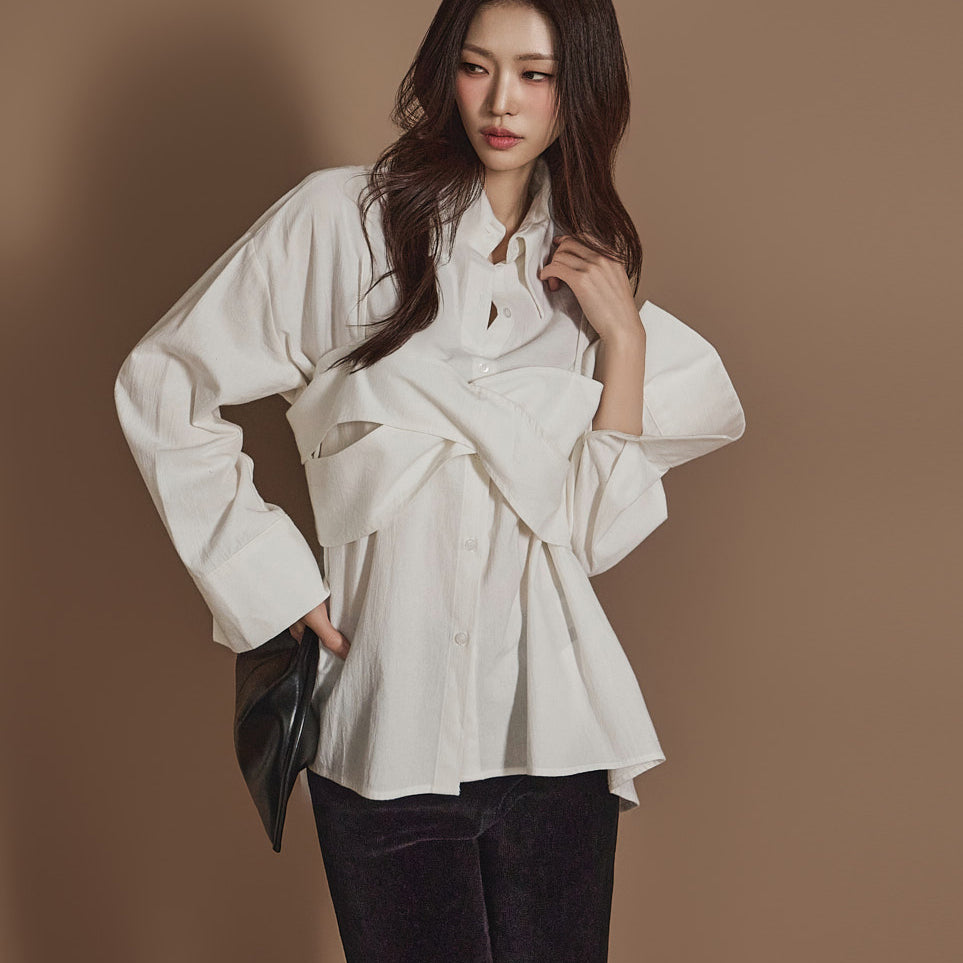 S696 衬衫配紧身胸衣