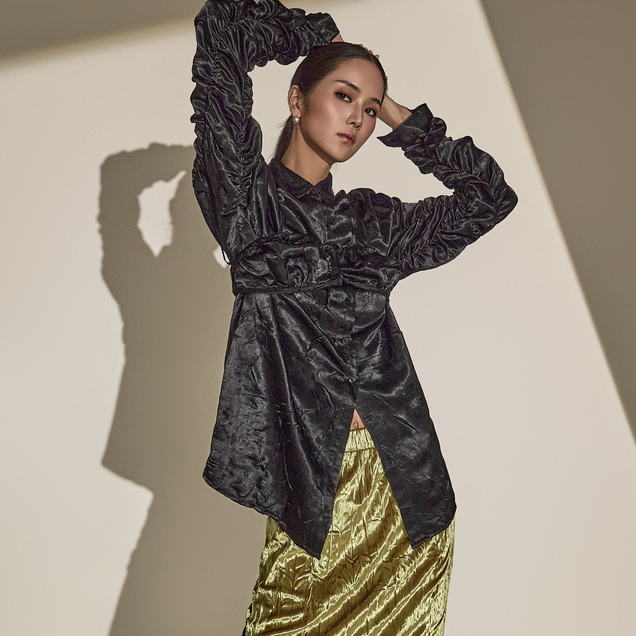 S708 ビスチェ付きシャツ