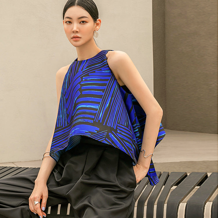 B9125 不对称印花衬衫