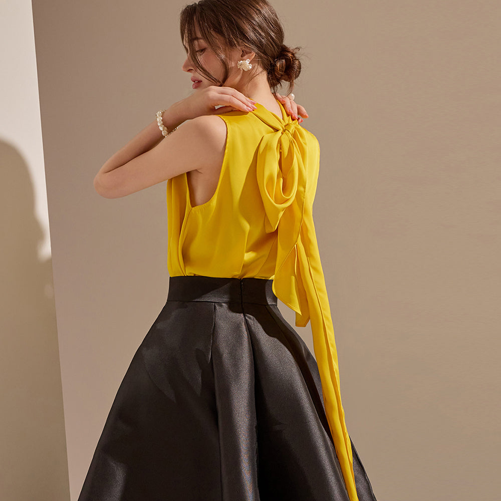 B2250 Ribbon Halter Neck Blouse