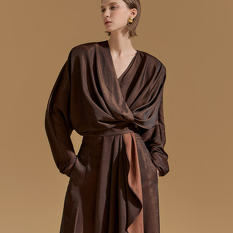 B9165 垂坠裹身衬衫