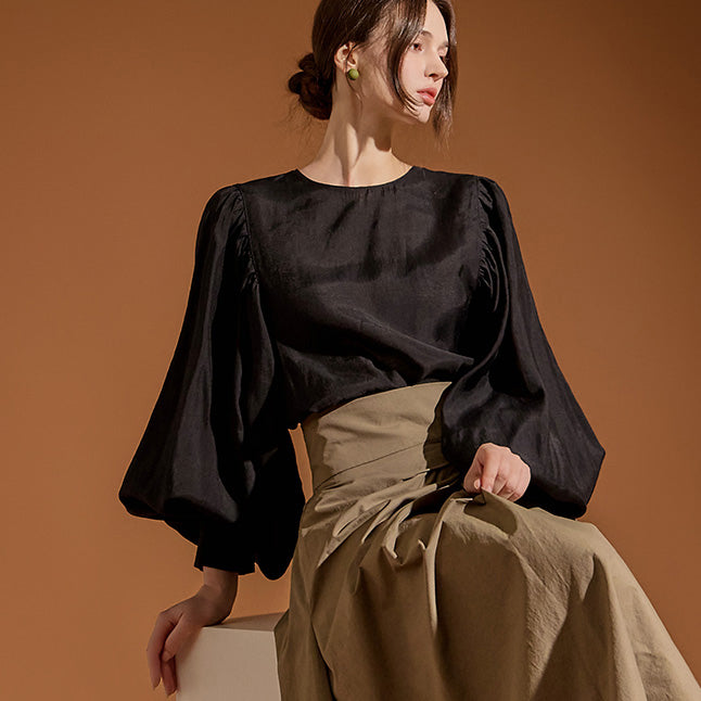 B2879 パフスリーブブラウス