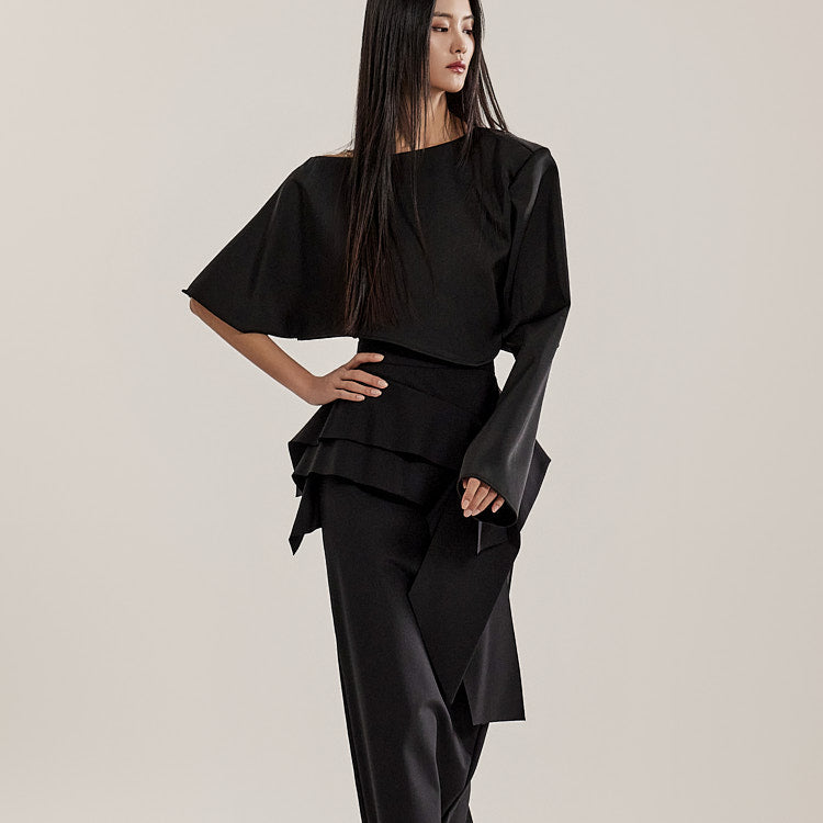 TP9123 アシンメトリーブラウス ツーピース
