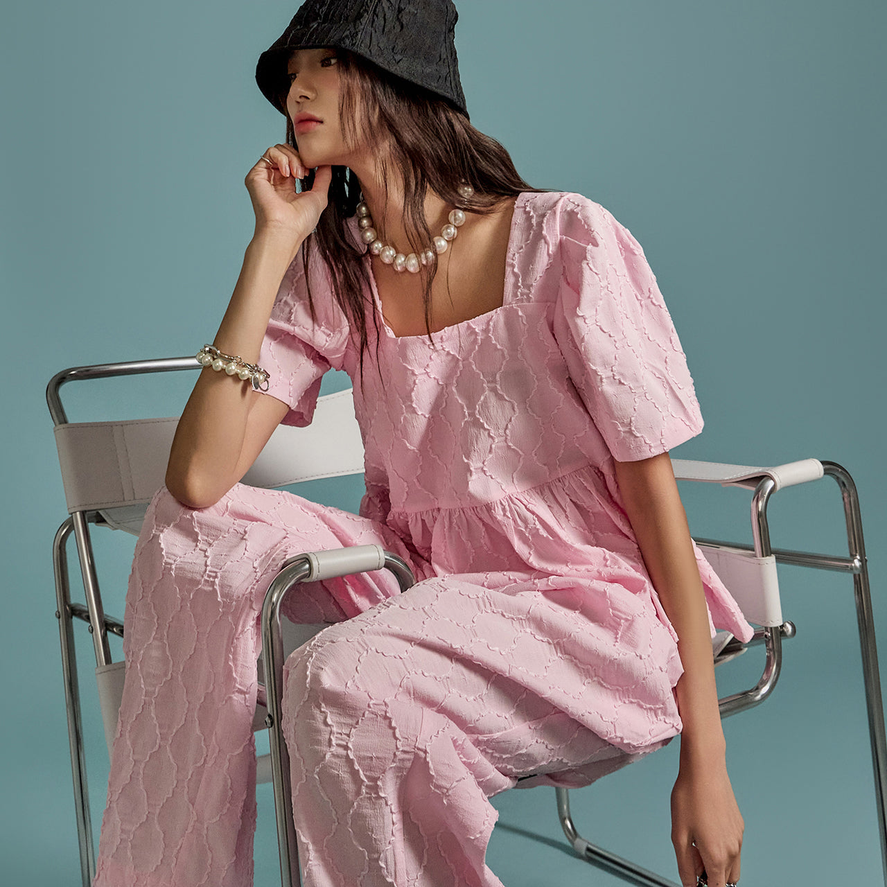 B2985 ジャカードブラウス