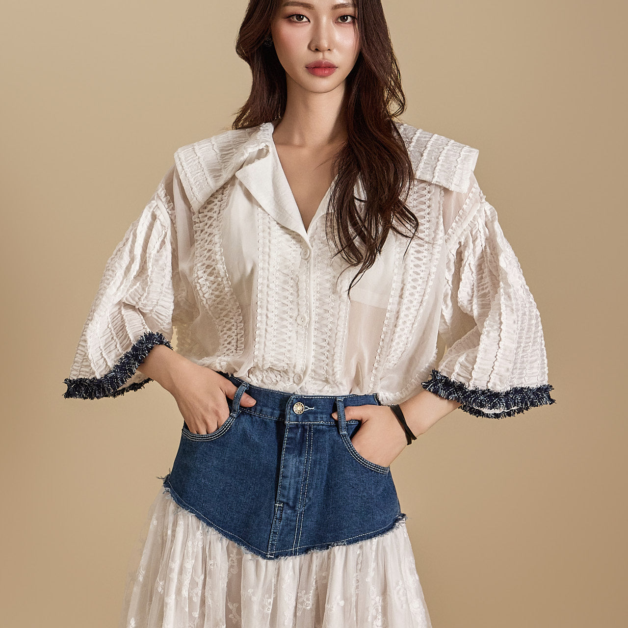 B2994 セーラーカラーブラウス