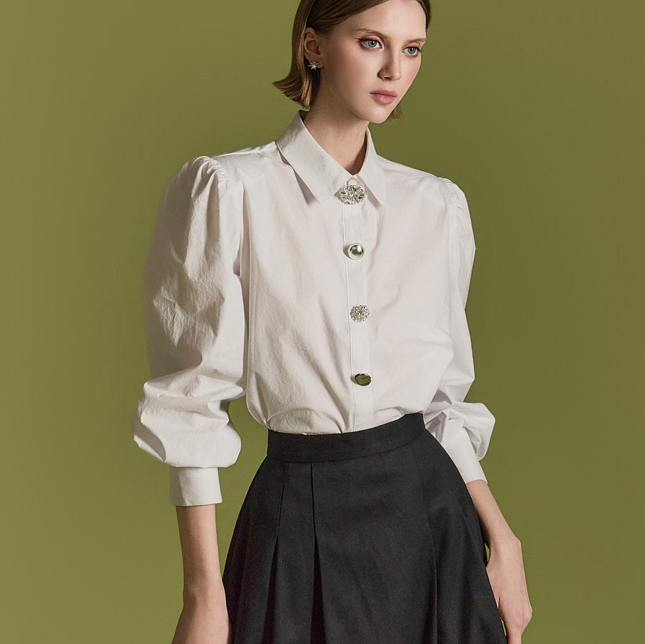 B3029 キュービックボタンブラウス