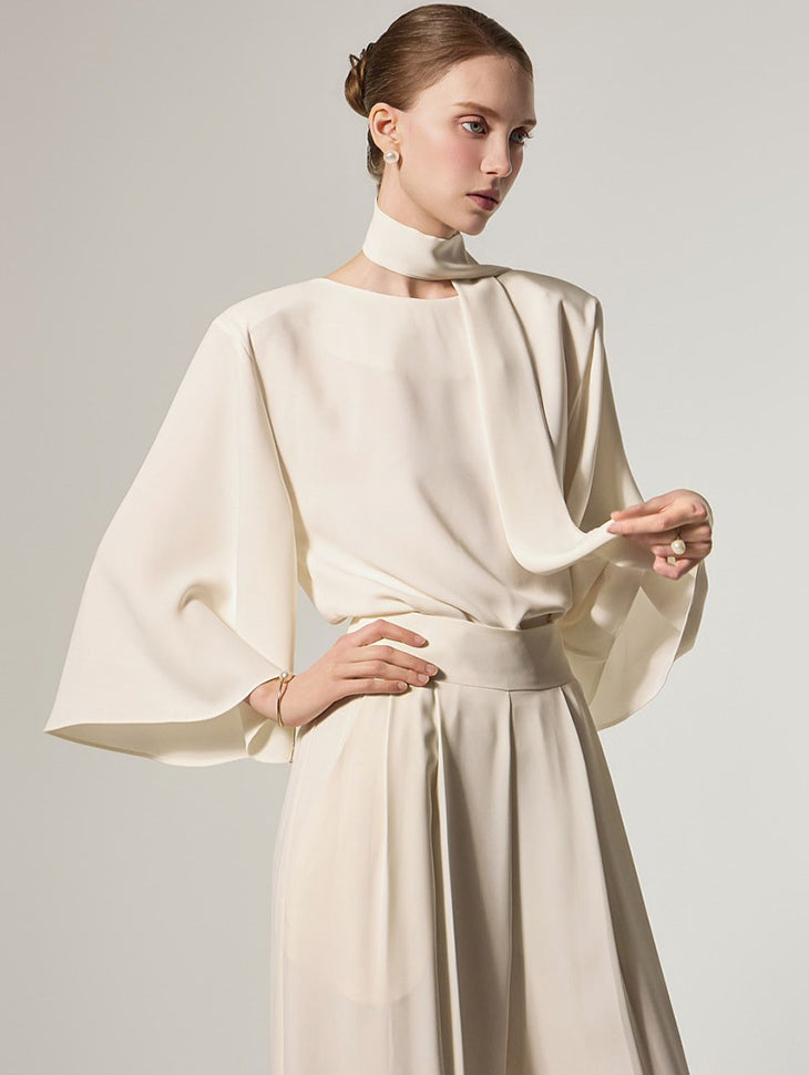 B3179 围巾套装衬衫