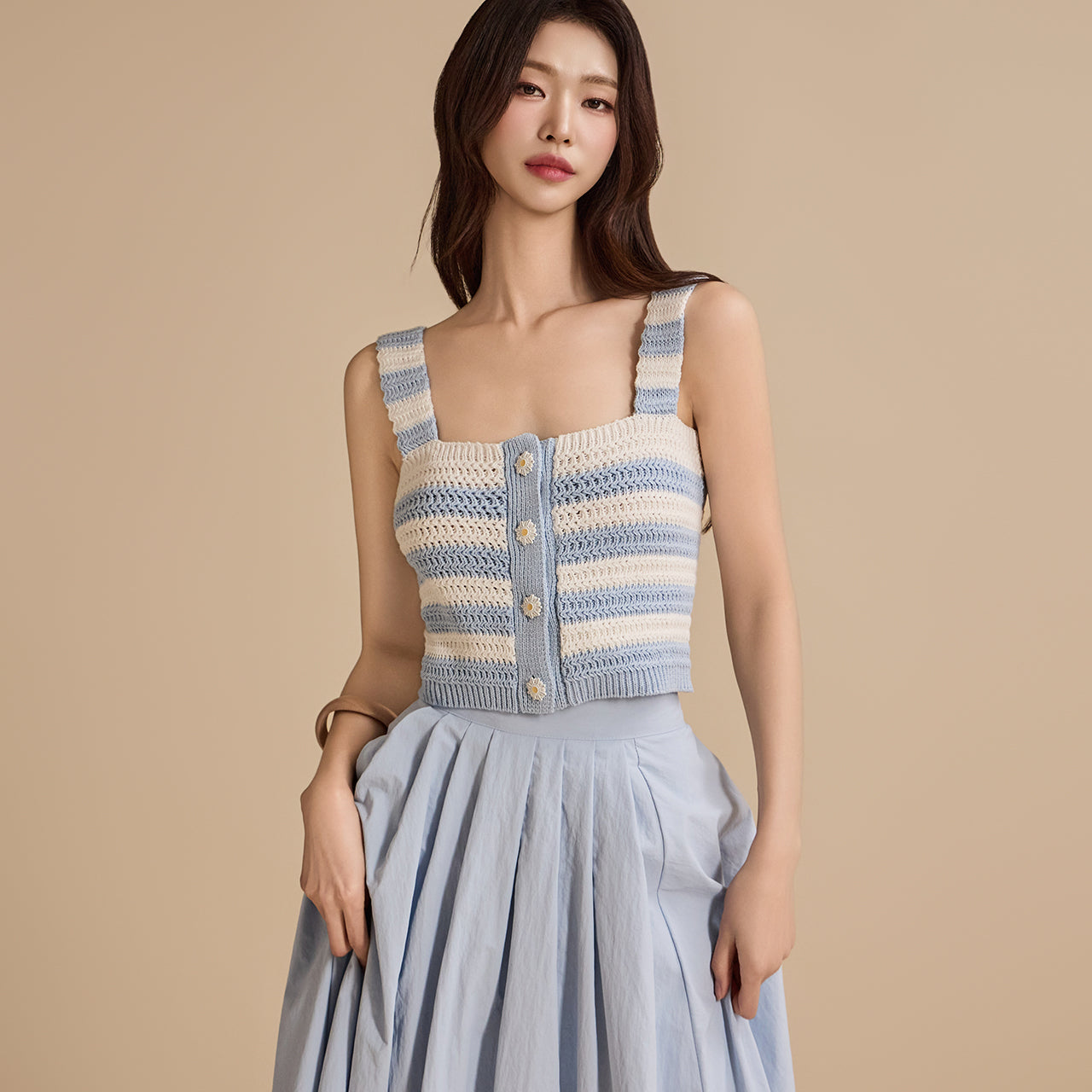 E3431 ストライプニット