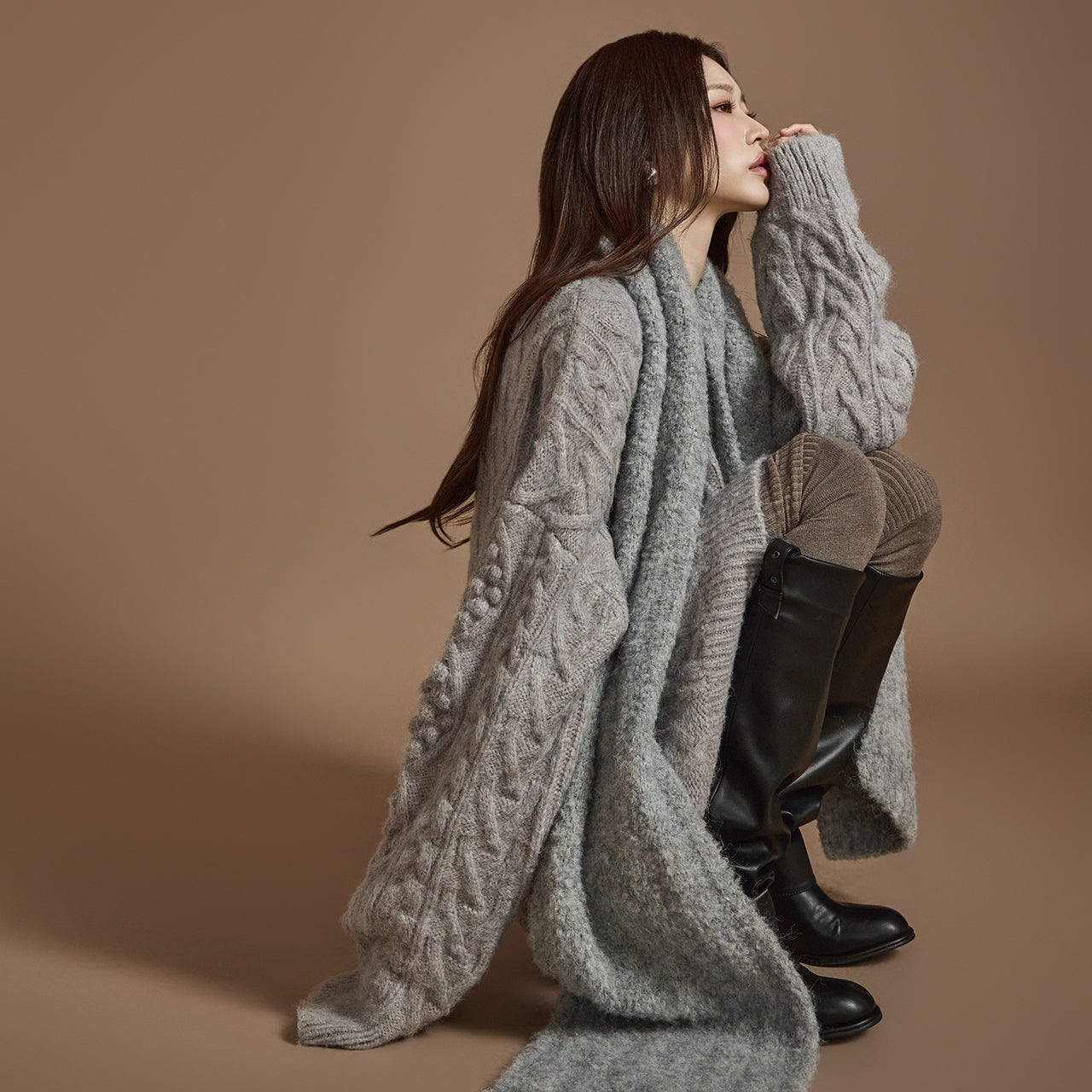 E3621 ケーブルニット