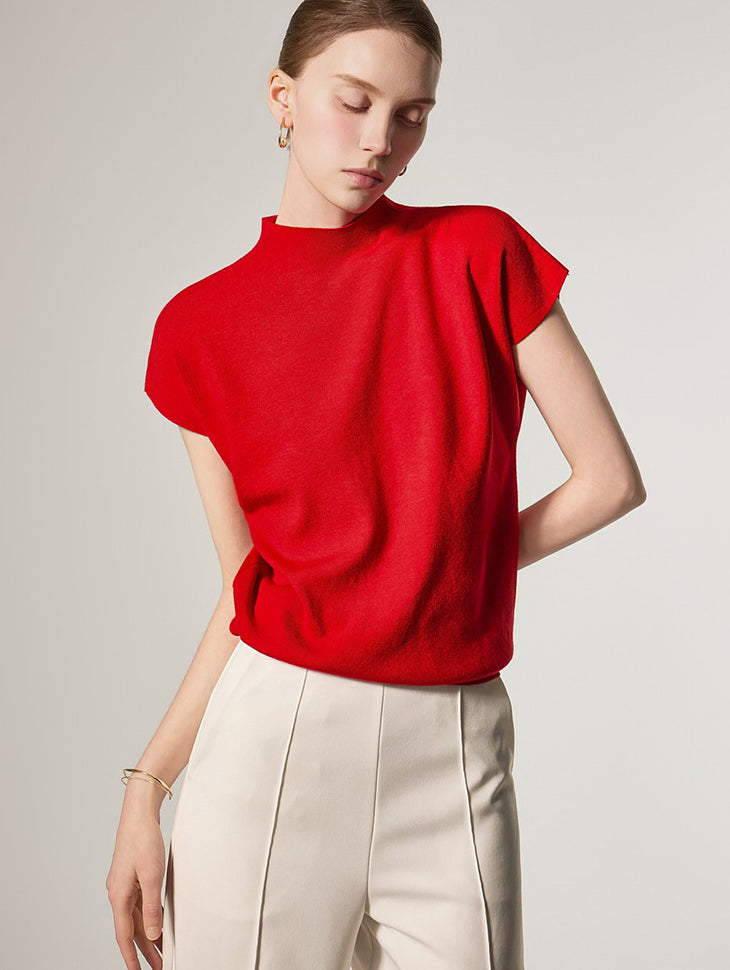 E4173 假高领针织衫