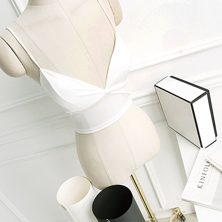 E1528 サテンコルセットレイヤードトップ