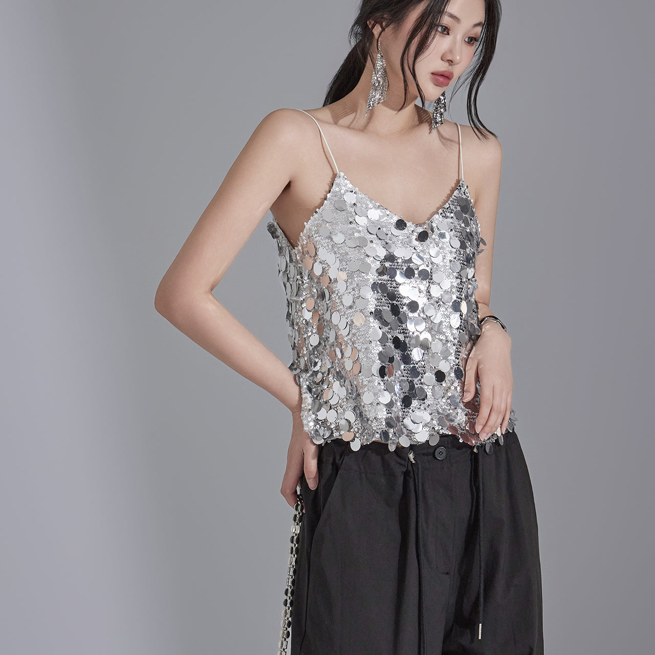 E3371 Spangle Sleeveless Top