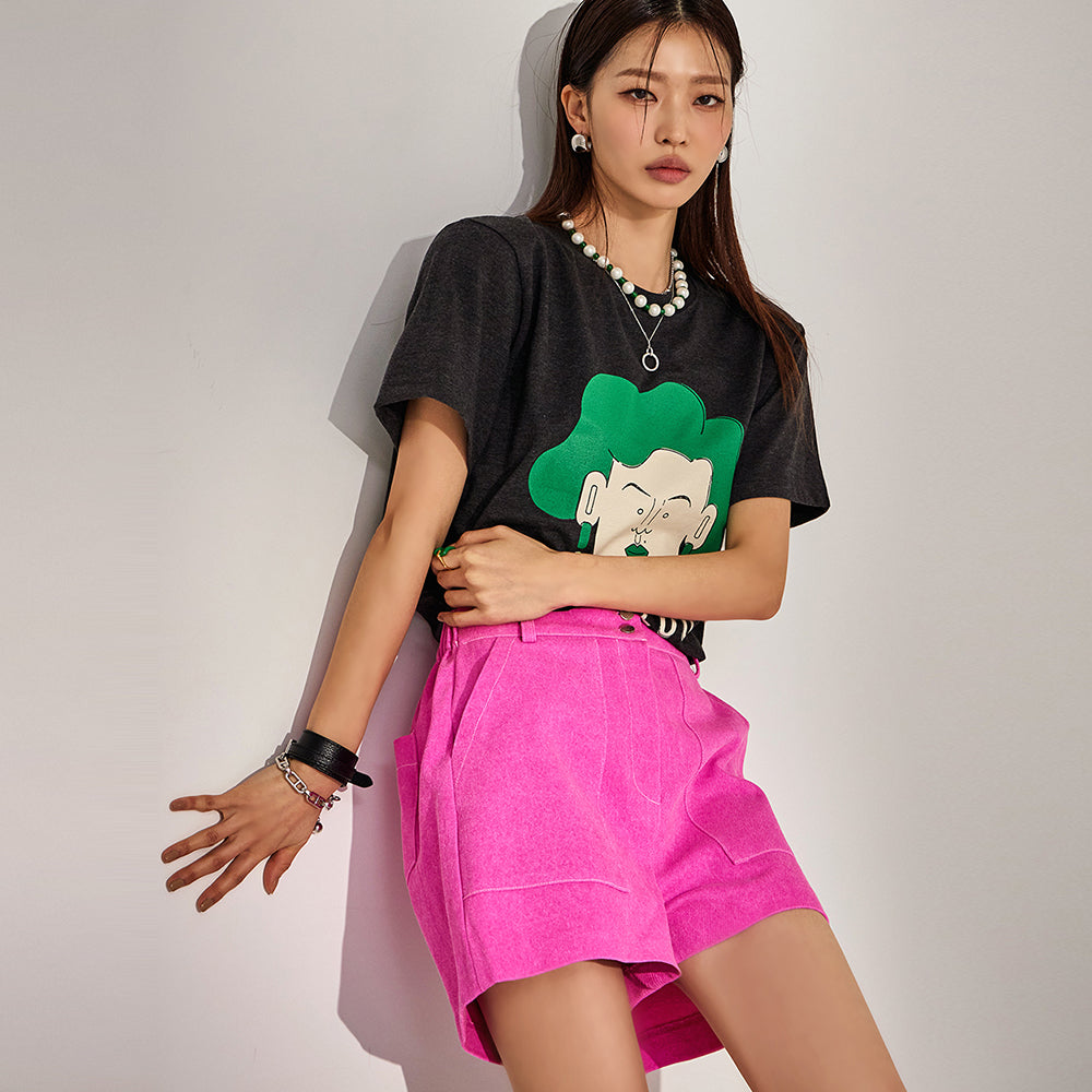 E2967 ビビッドプリントハーフトップ