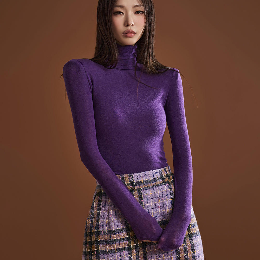 E2817 高领衬垫上衣