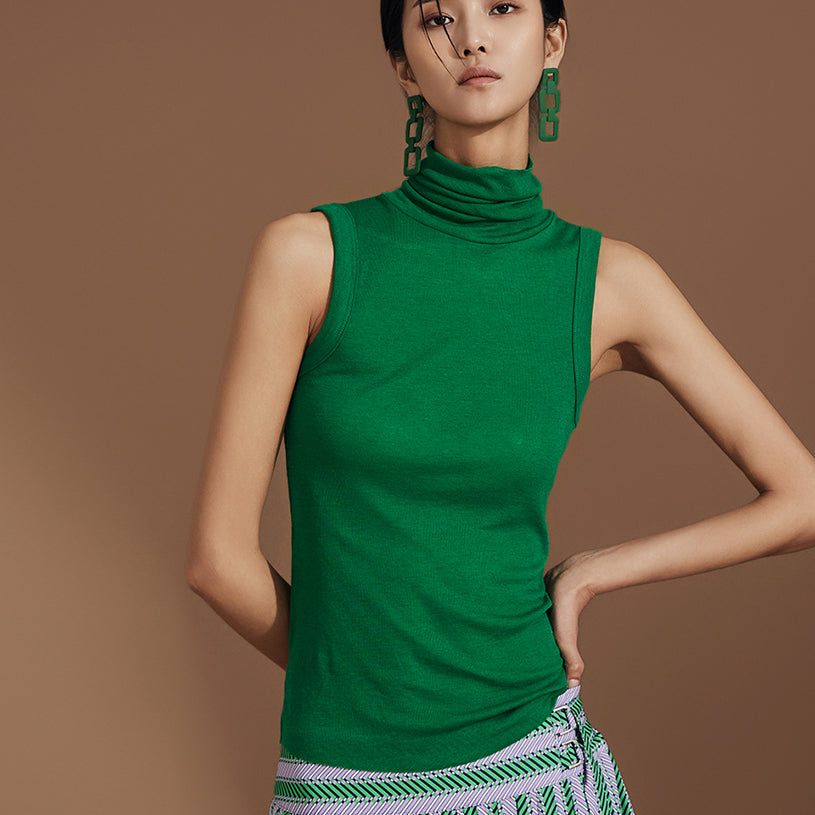 E3349 立领无袖上衣