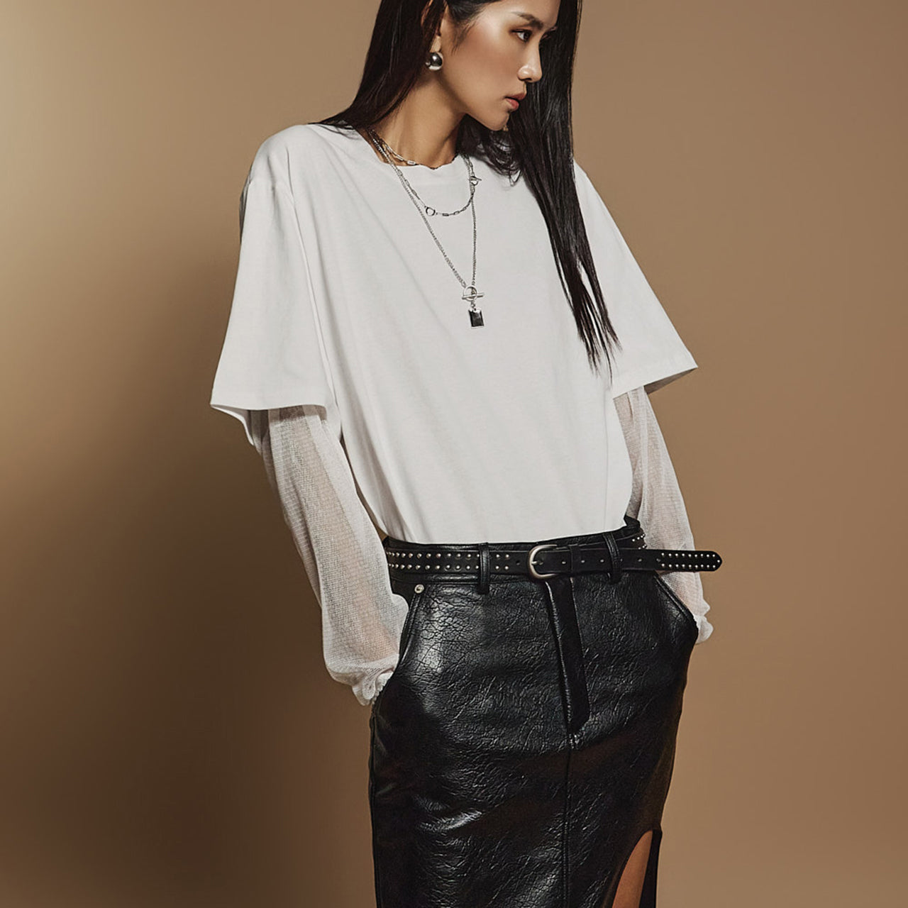 E3540 网眼多层上衣