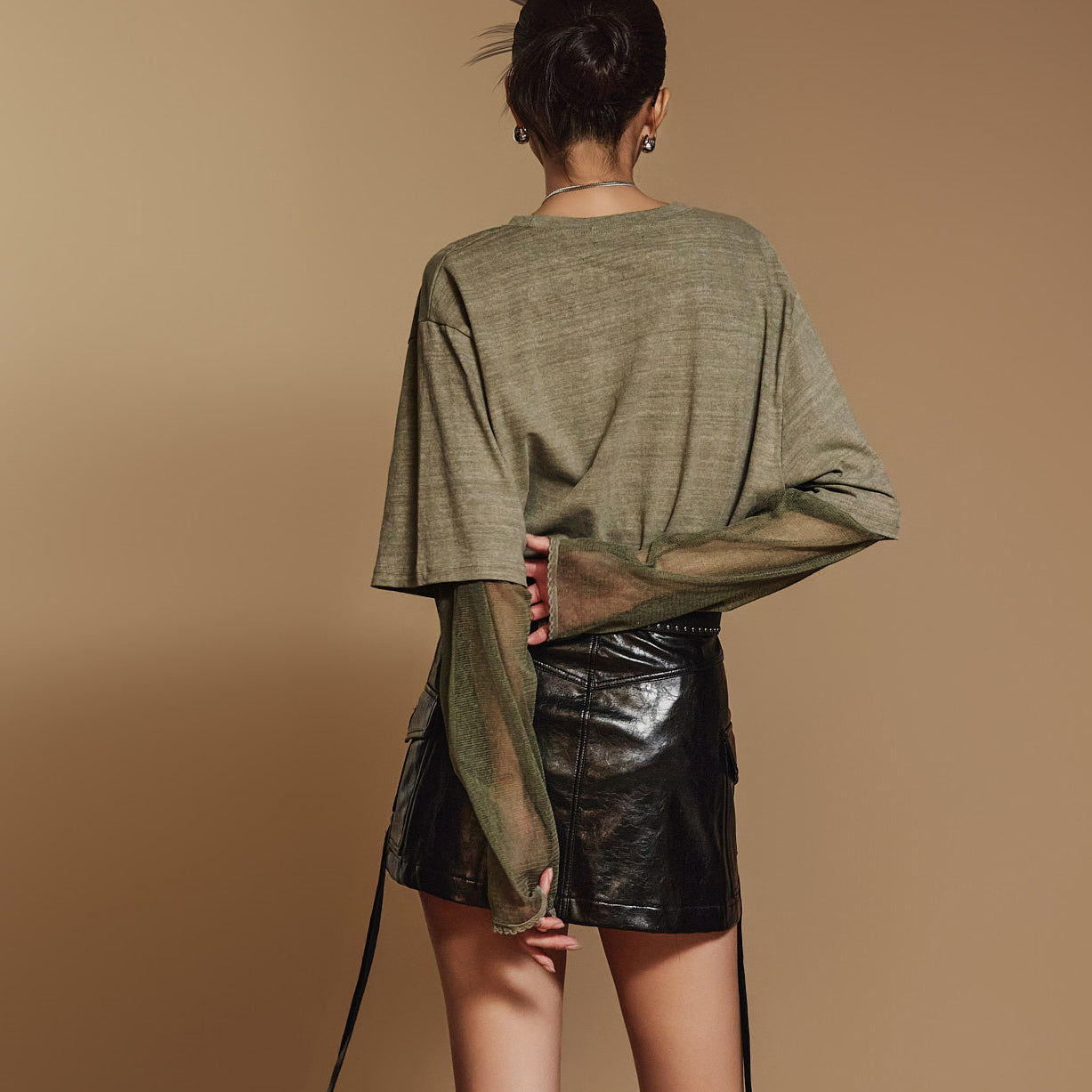 E3540 メッシュレイヤードトップ