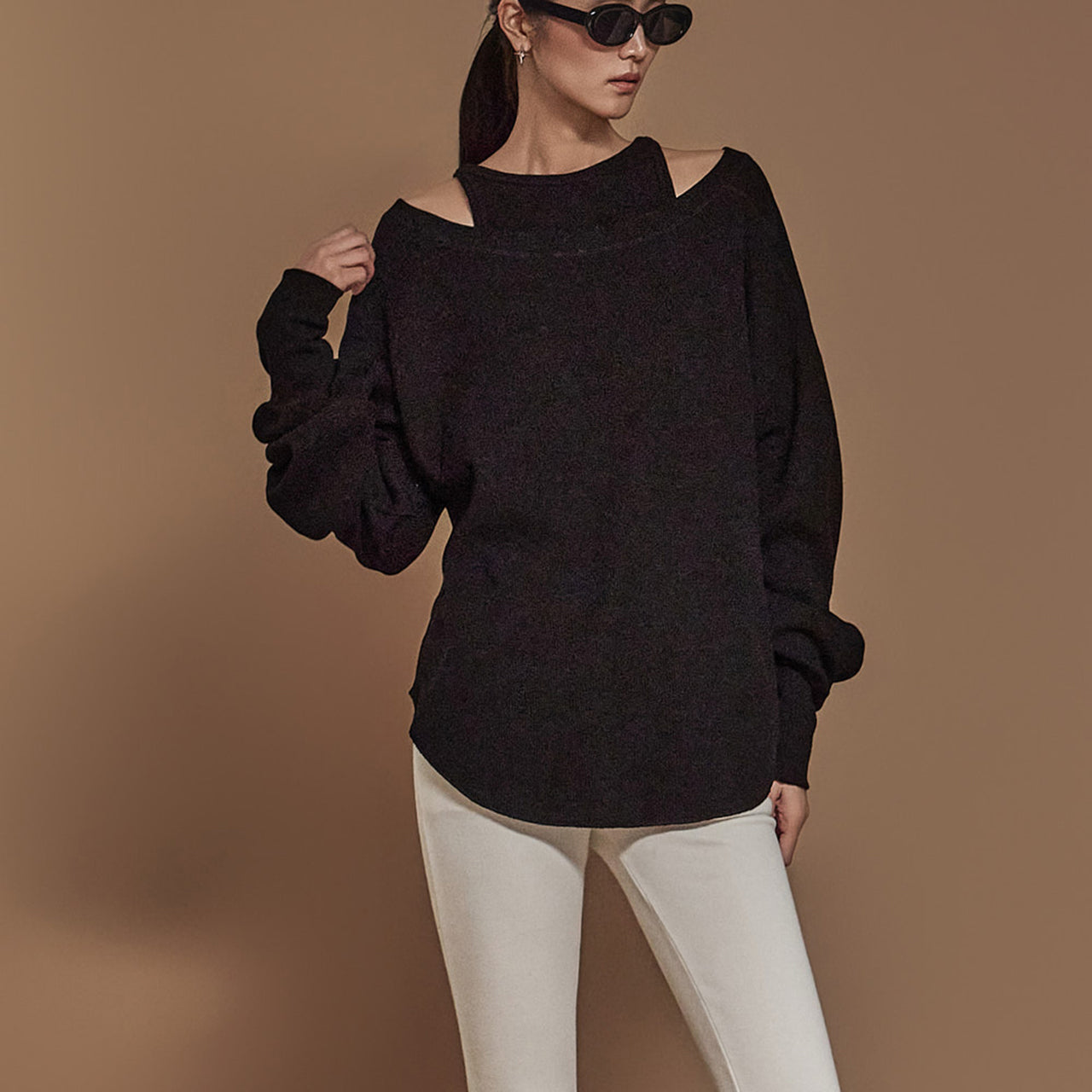 E3606 コットントップ ノースリーブシャツ付き