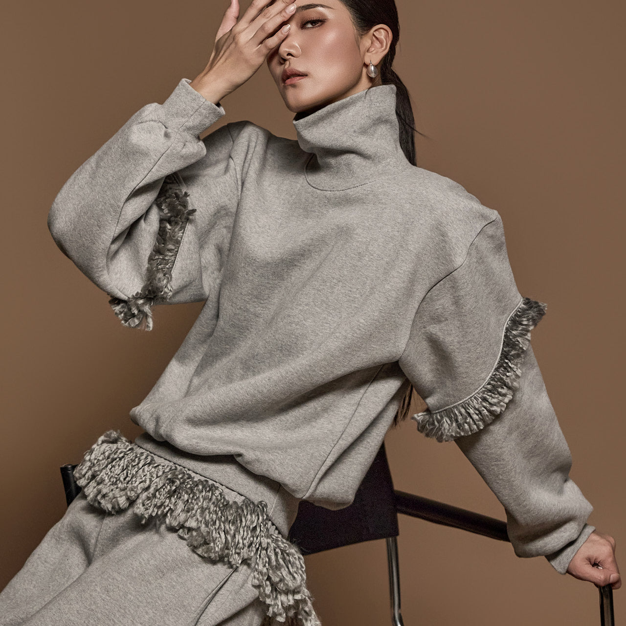 E3670 流苏羊毛衬里运动衫