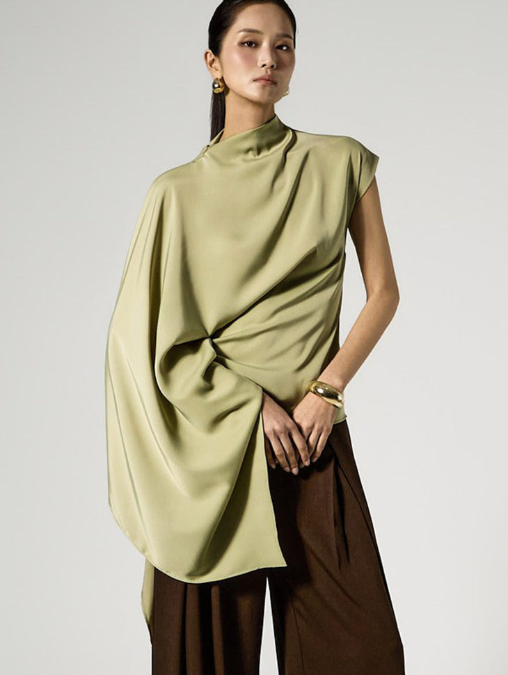 E4142 Side Shirring Drape Top