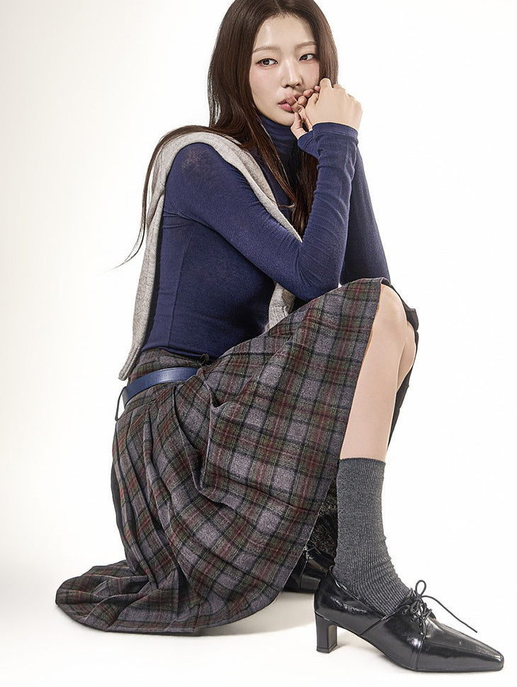 E4397 天丝薄款高领上衣