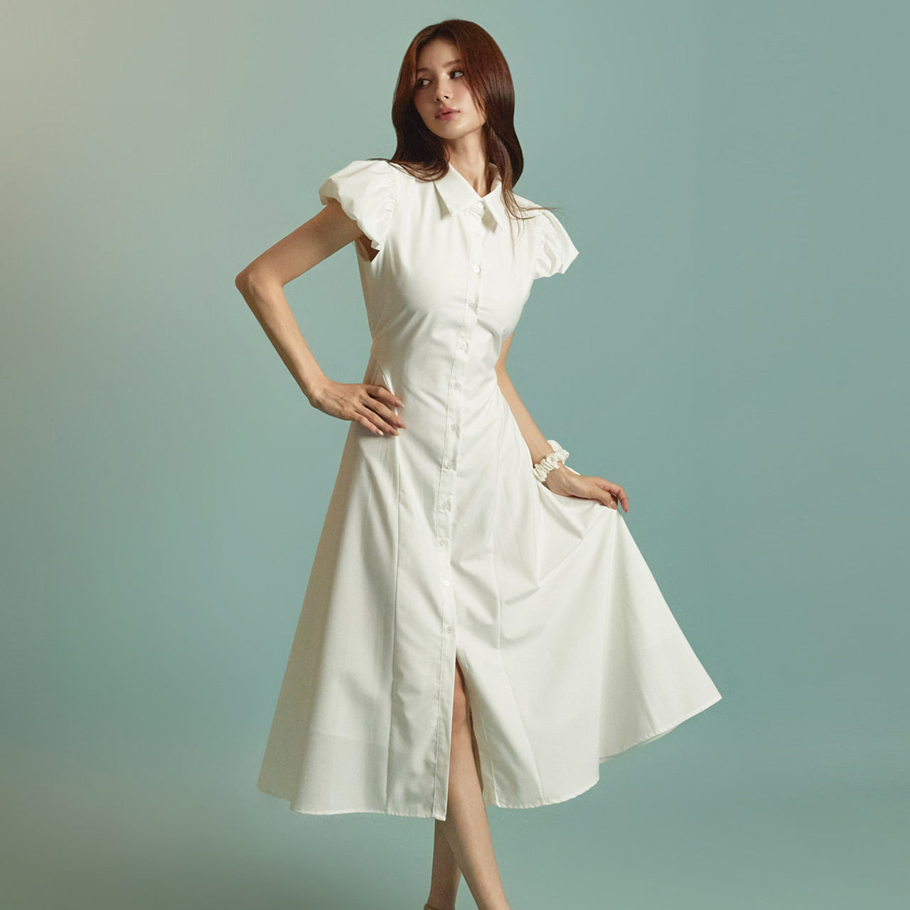 D5338 バロンシャツドレス