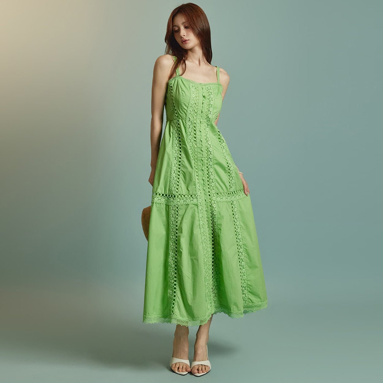 D5341 アイレットレースドレス