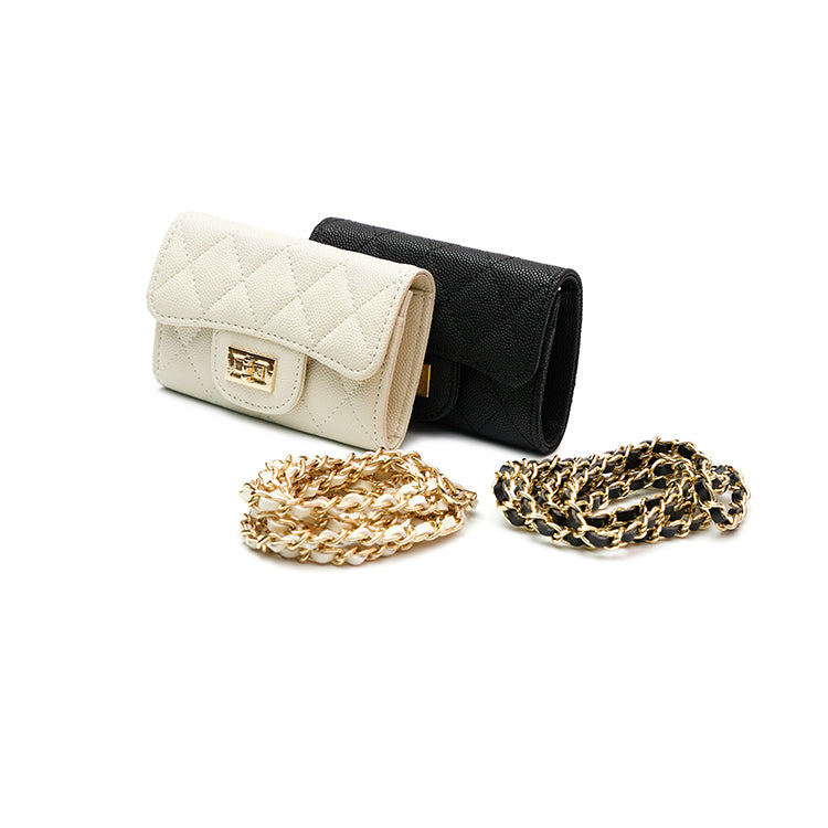 A-1478 皮革绗缝斜挎包(双肩带)