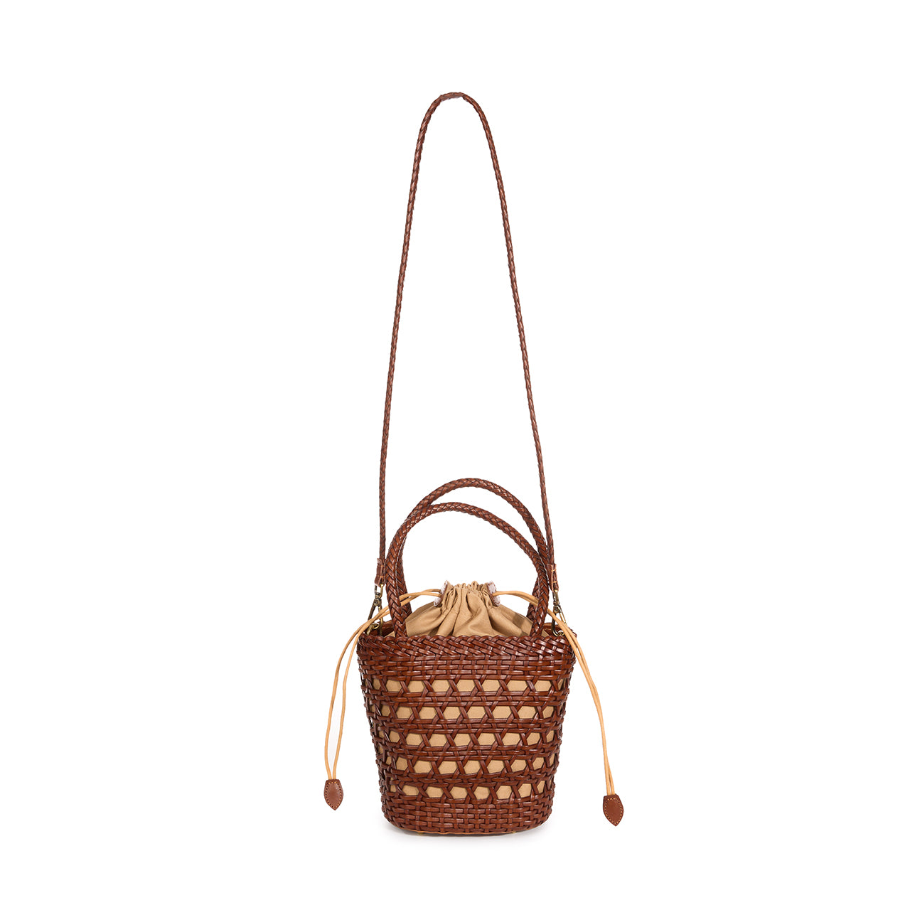 A-1717 Leather Rattan tote bag