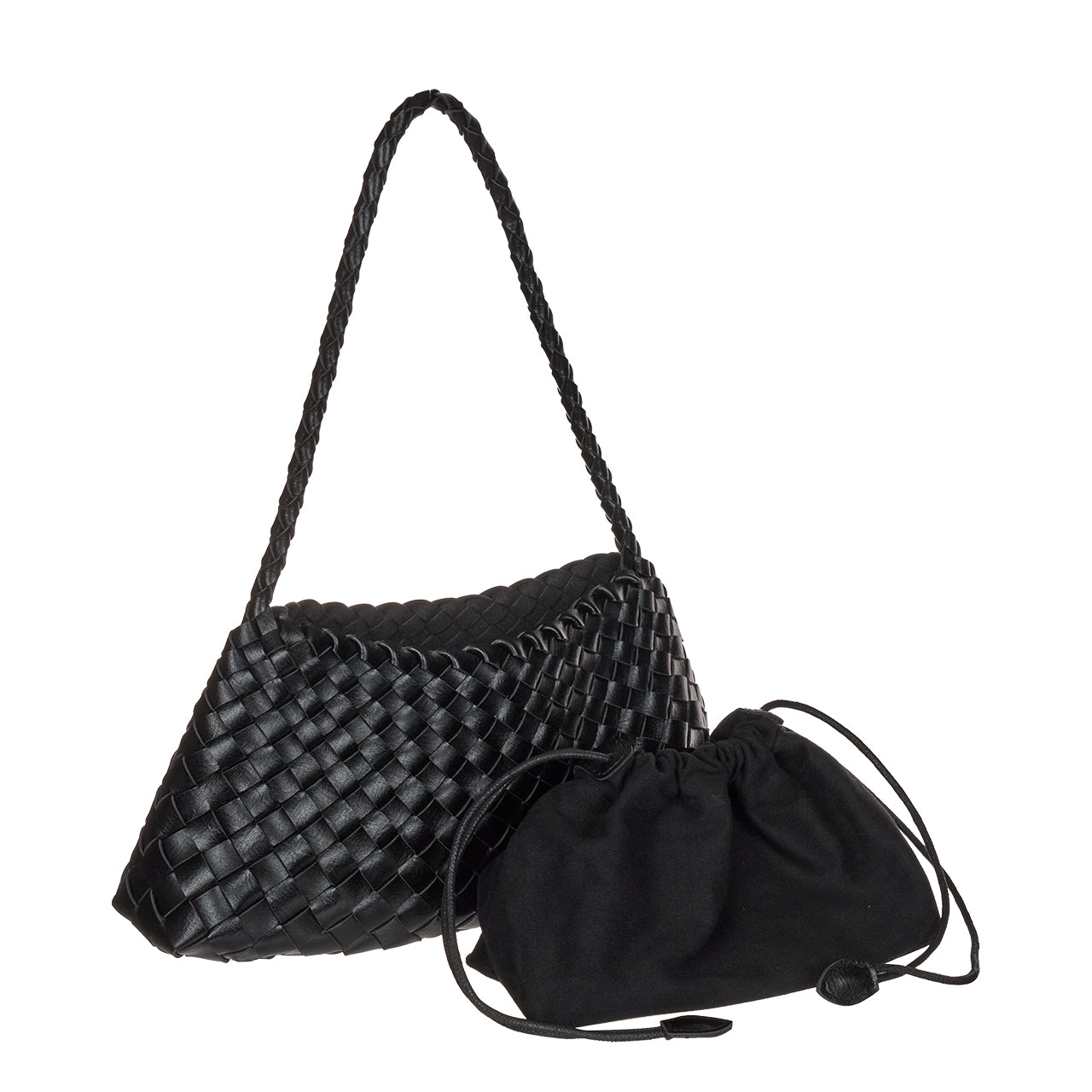 A-1756 Leather Weaving Shoulder Bag