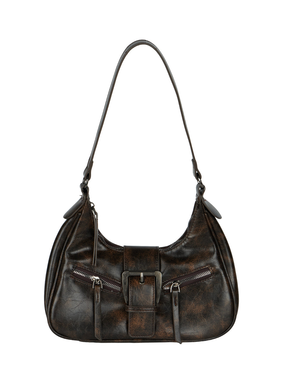 A-1791 Vintage Belted Hobo Bag