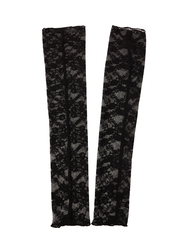 AH-185 Lace Sheer Fingerless Gloves