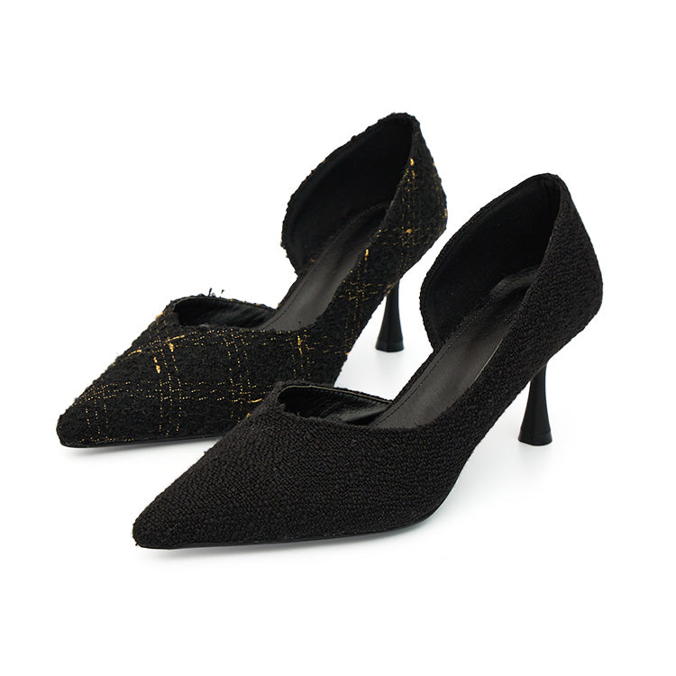 AR-3045 Tweed Pointed-Toe Pumps