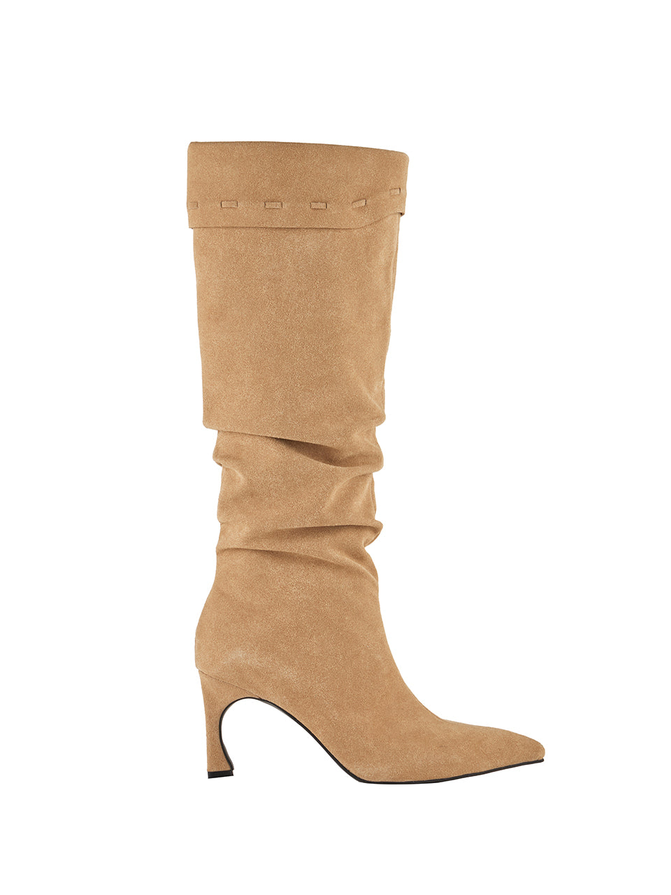 AR-3487 Suede Shirring Long Boots