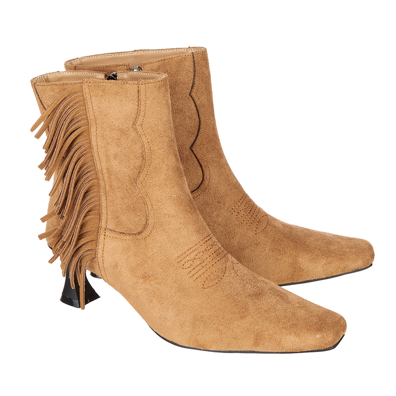 AR-3493 Suede Fringe Ankle Boots