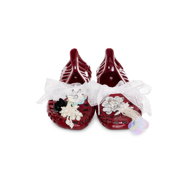 AR-3606 Lace Brooch Jelly Shoes