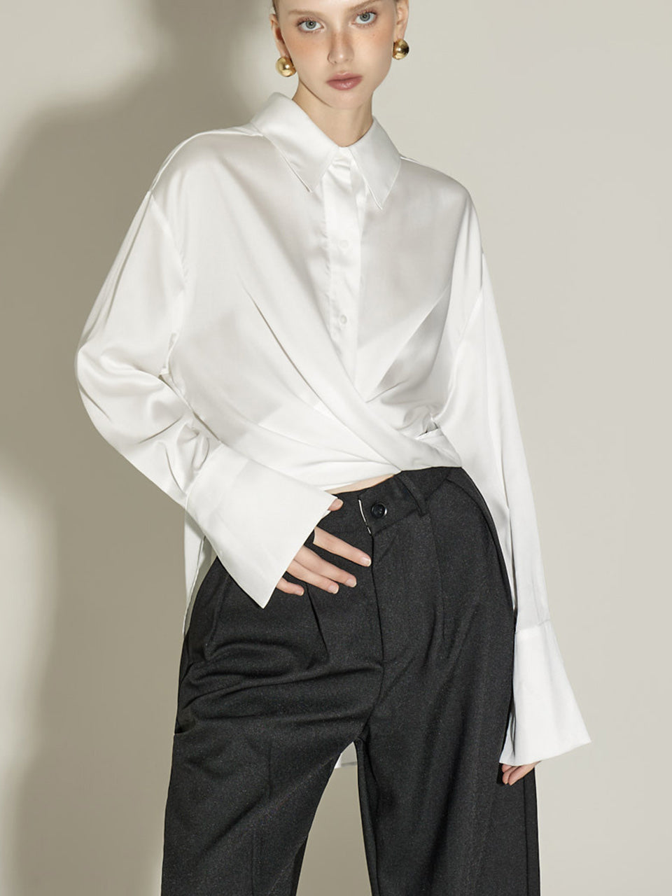 B2882 缎纹扭纹衬衫