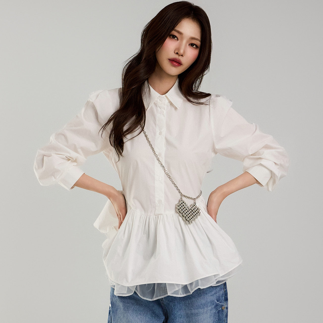 B3049 荷叶边衬衫